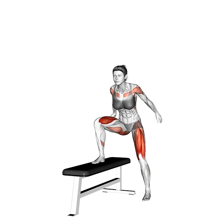Side Jump Step Up exercise animation (Female)