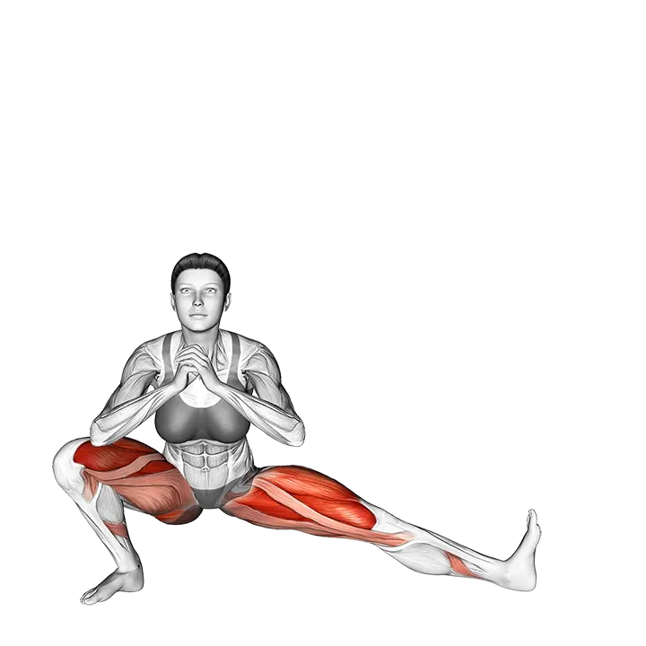 Cossack Squats exercise animation (Female)