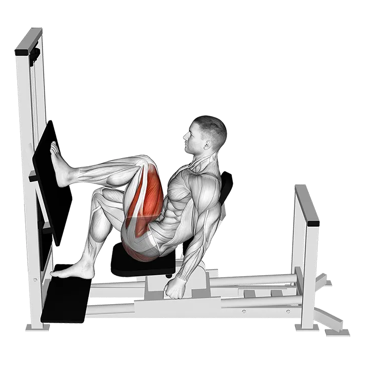 Lever Horizontal One leg Press exercise animation (Male)