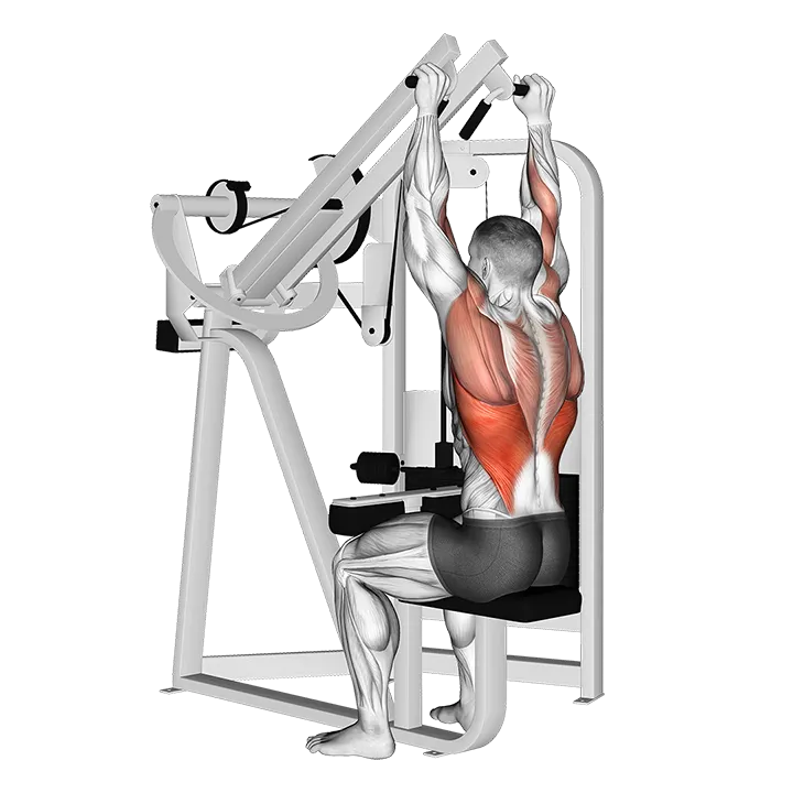 Lever Lateral Wide Pulldown exercise animation (Männlich)