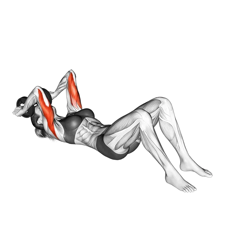 Dumbbell Lying Triceps Extension on Floor exercise animation (Female)