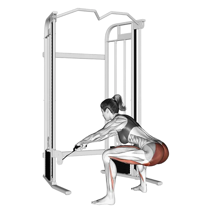Cable Standing Hip Thrust exercise animation (Female)