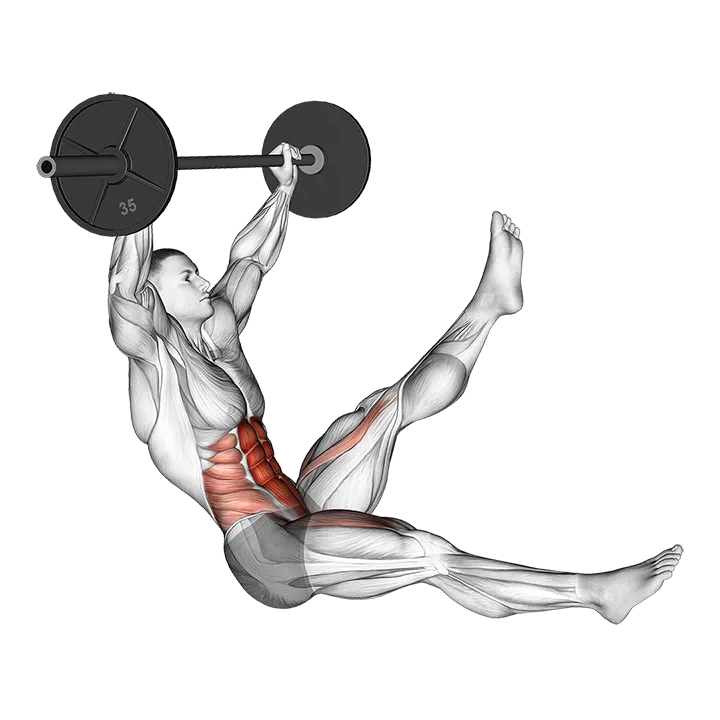 Barbell Sitted Alternate Leg Raise exercise animation (Male)