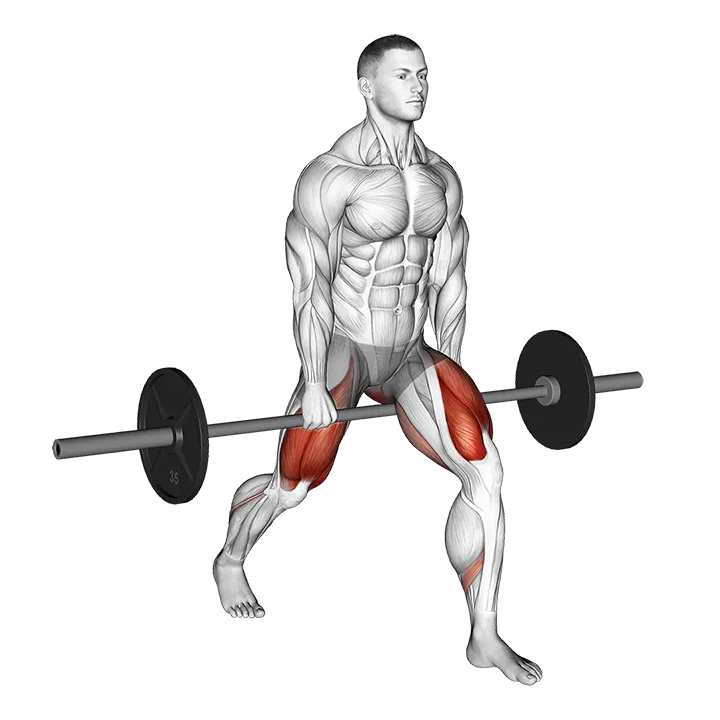 Barbell Split Squat (VERSION 2) exercise animation (Male)