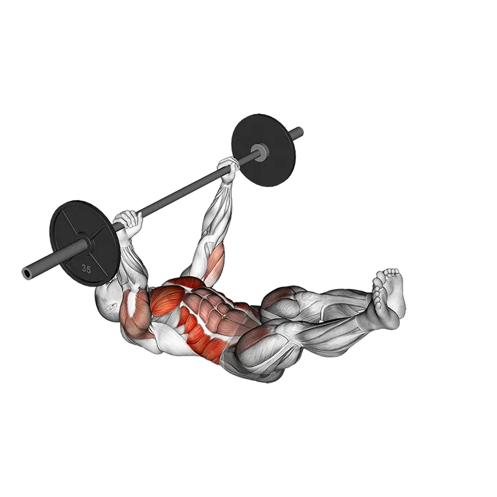 Barbell Leg Twist Press exercise animation (Male)