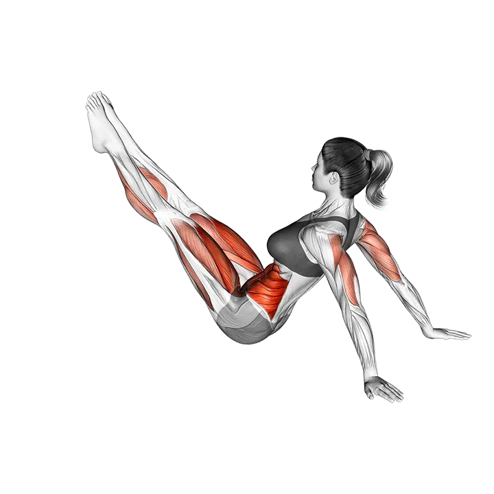 Hip Twist Supported Arms exercise animation (Female)