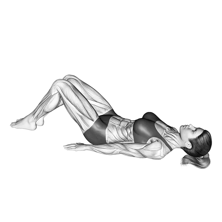 Leg Raise (bent knee) exercise animation (Female)