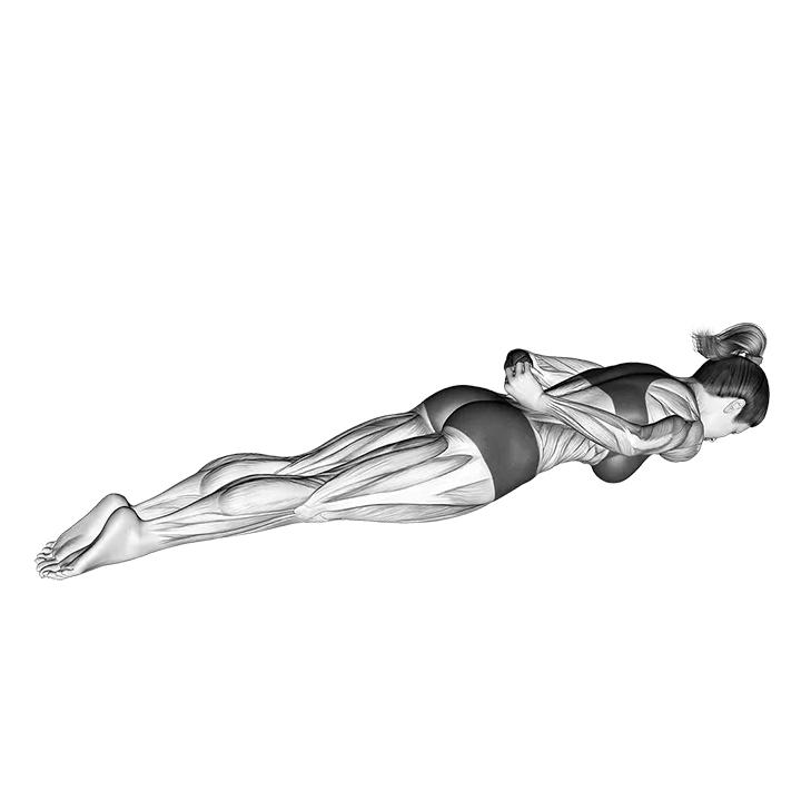 Lying Double Leg Kick exercise animation (Female)