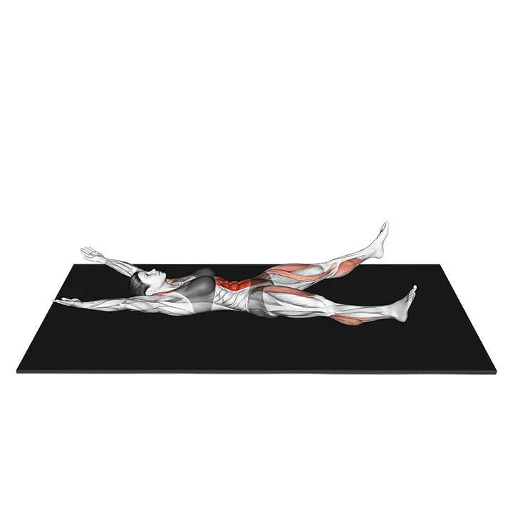 Starfish Crunch (advanced) exercise animation (Female)
