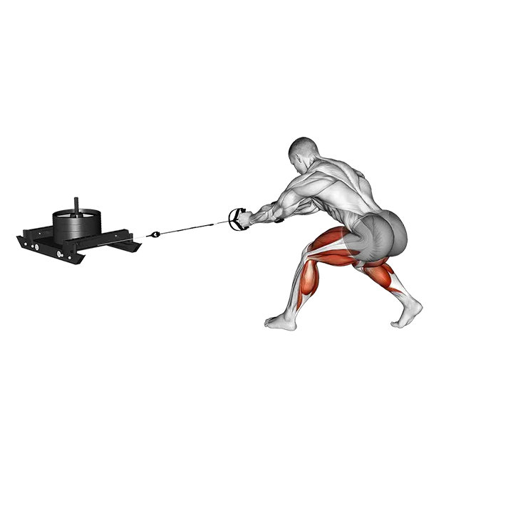 Power Sled Rear Drag exercise animation (Male)