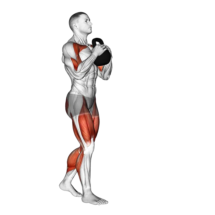 Kettlebell Goblet Carry exercise animation (Male)