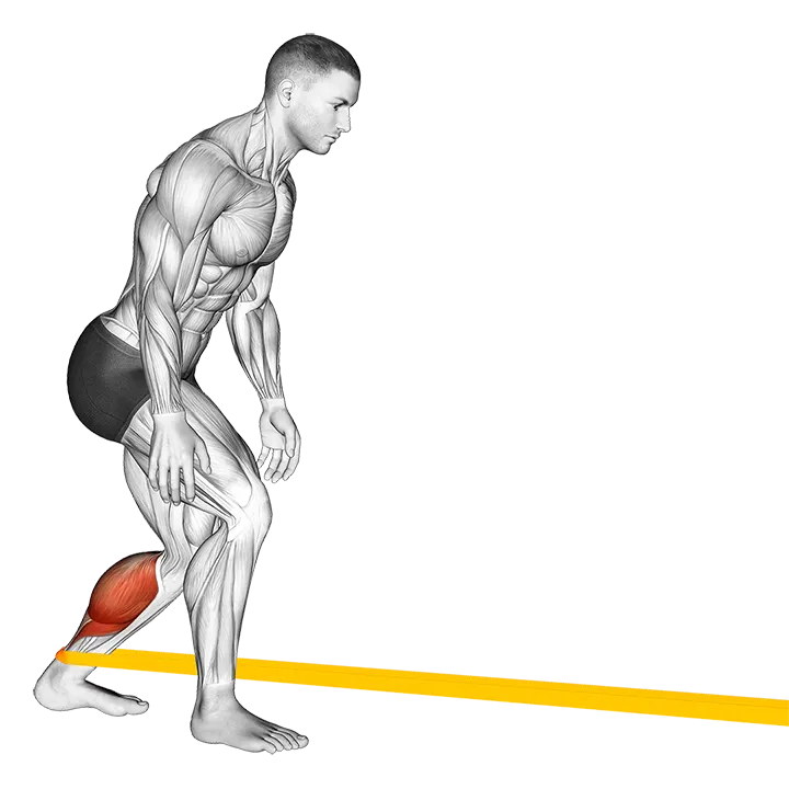 Resistance Band Standing Forward Achilles Stretch exercise animation (Male)