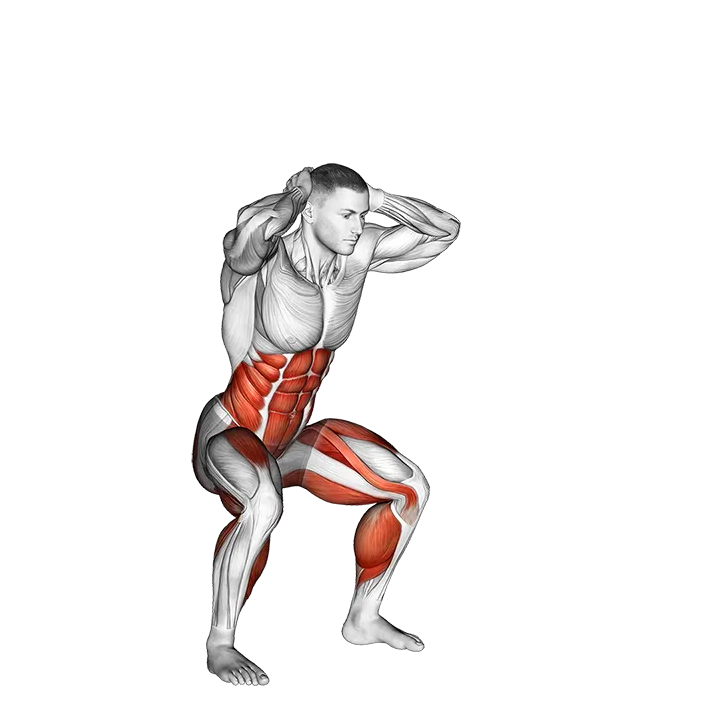 High Knee Squat exercise animation (Male)