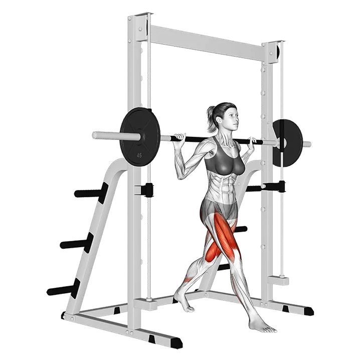 Smith Split Squat exercise animation (Female)
