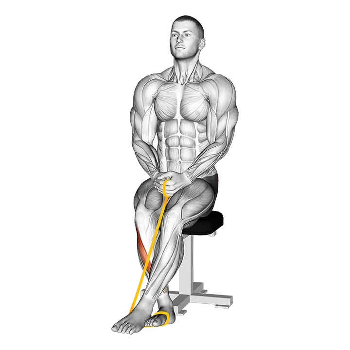 Resistance Band Foot Inversion exercise animation (Male)