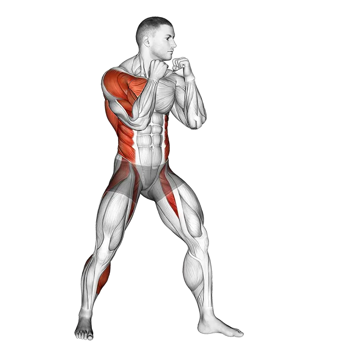 Right Hook. Boxing exercise animation (Male)