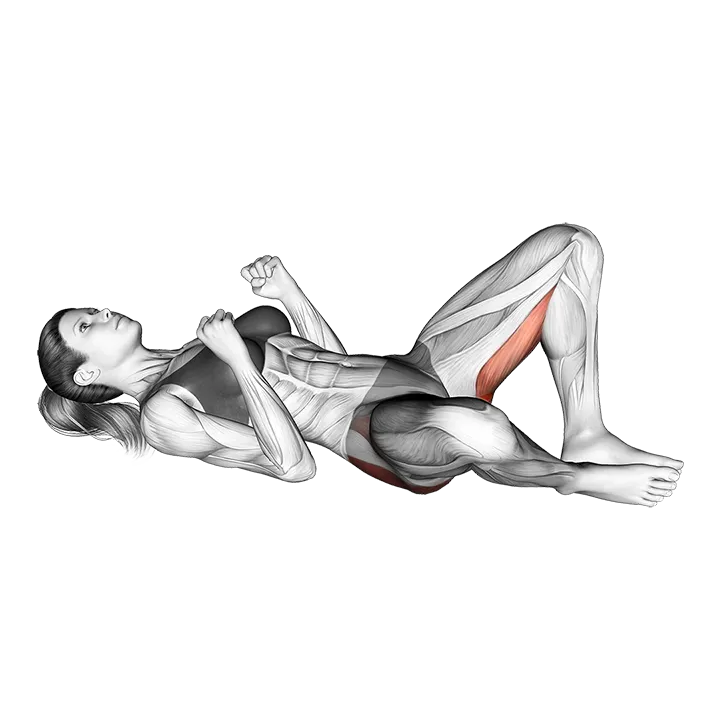Bodyweight Frog Pump exercise animation (Female)