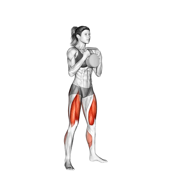 Kettlebell Goblet Squat Jump exercise animation (Female)