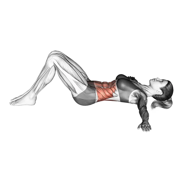 Lying Lower Back Stretch (bent knee) exercise animation (Female)