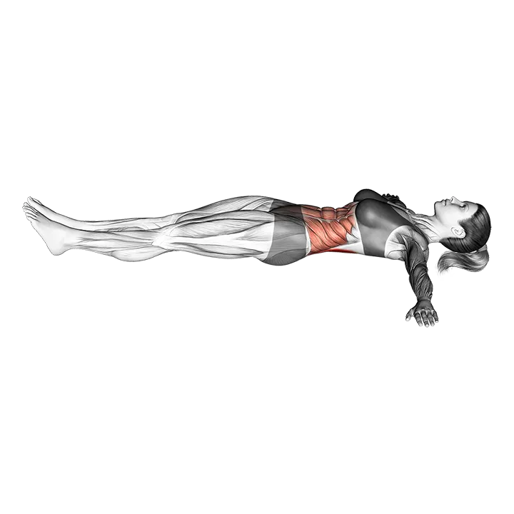Lying Lower Back Stretch exercise animation (Female)