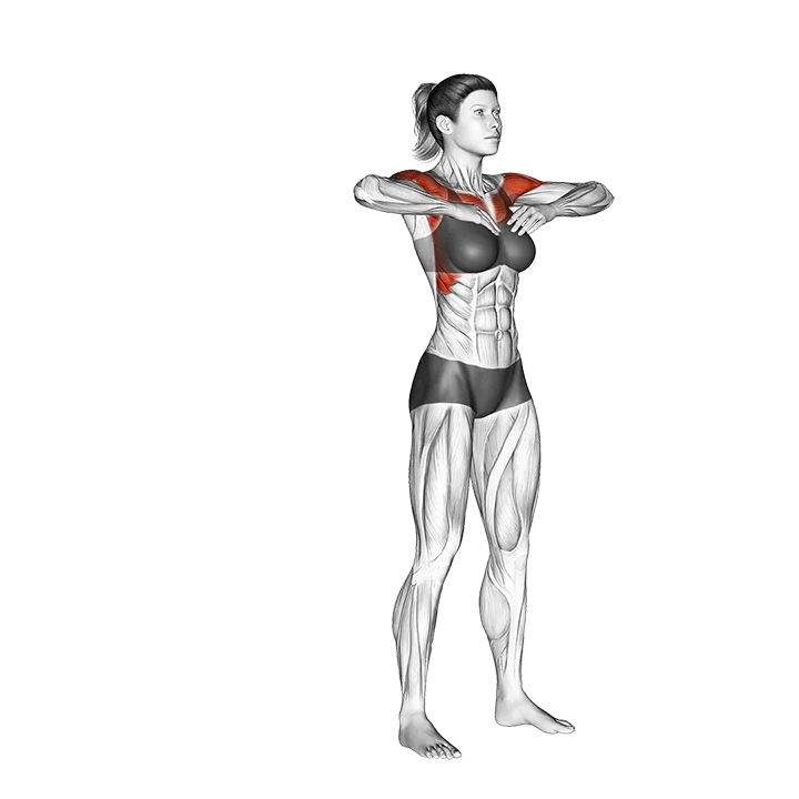 Standing Arms Flinging exercise animation (Female)