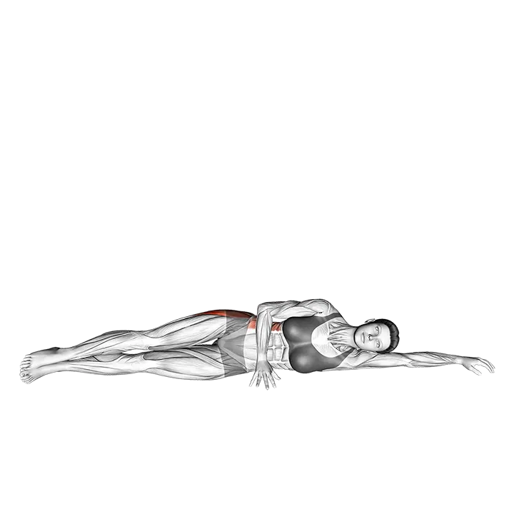Lying Full Leg raise exercise animation (Female)