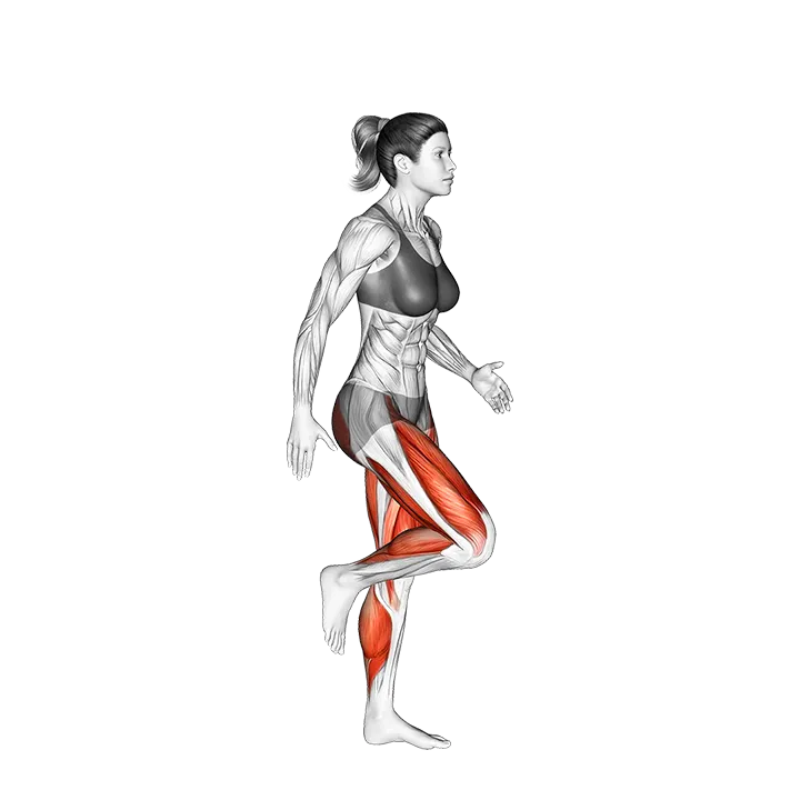 Run and Semi Squat Jump exercise animation (Female)