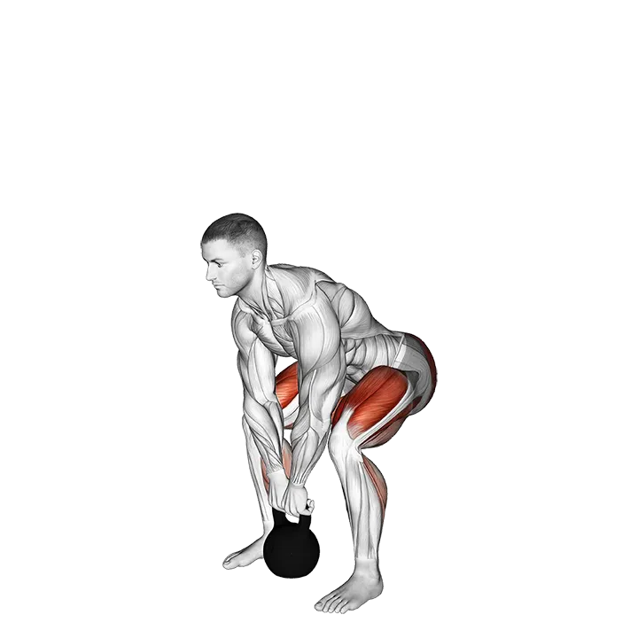 Kettlebell deadlift exercise animation (Male)