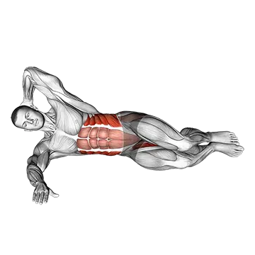 Oblique Crunches with Bent Knee Leg Lift