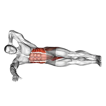Oblique Crunches with Straight Leg Lift