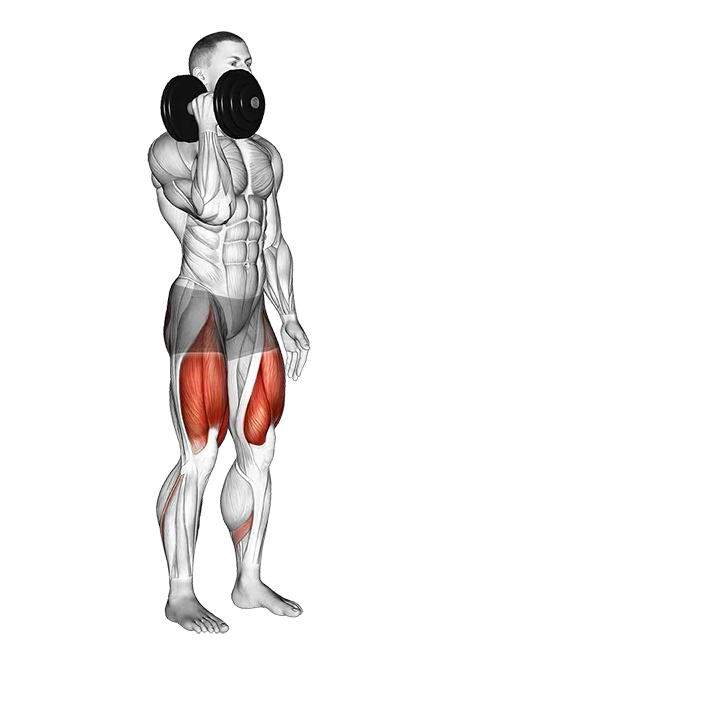 Dumbbell One Arm Lunge exercise animation (Male)