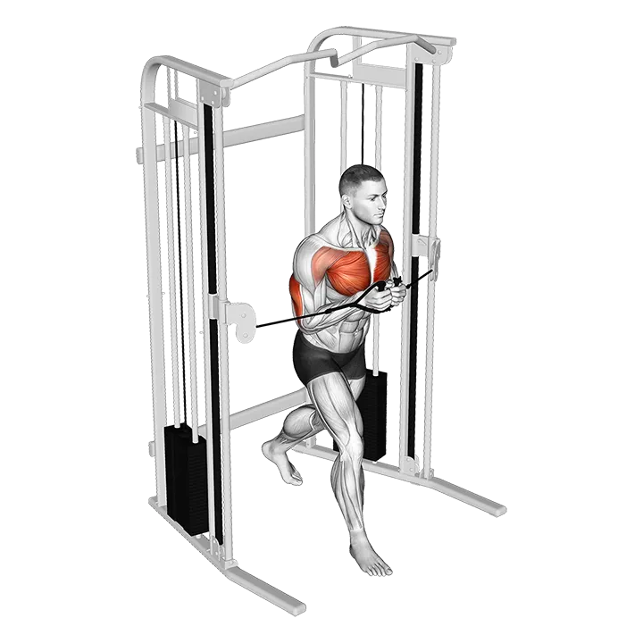 Cable Standing Close Press exercise animation (Male)