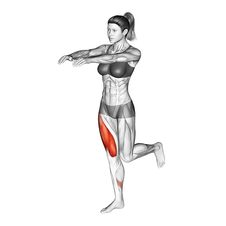 Skater Squat exercise animation (Female)