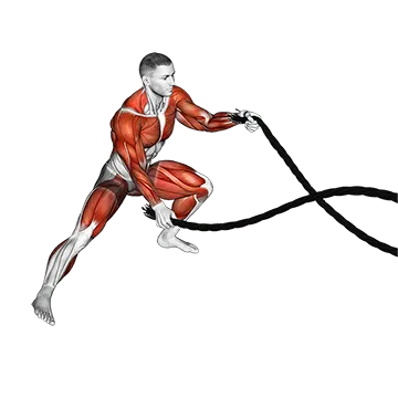 Battling Ropes Alternate Arms Side Lunge