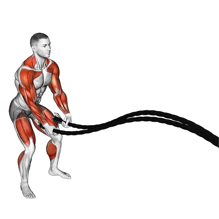 Battling Ropes Inside Circle exercise animation (Male)