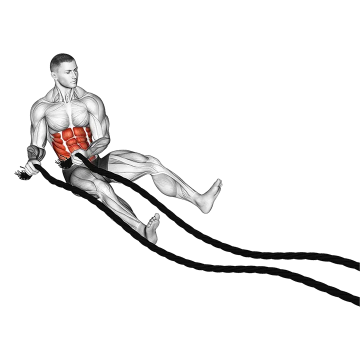 Battling Ropes Russian Twist exercise animation (Male)