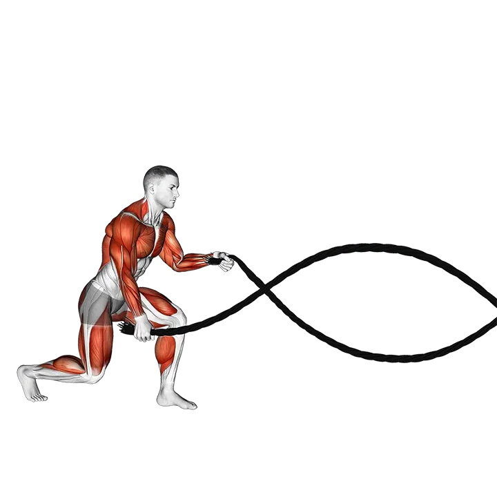 Battling Ropes Split Jump exercise animation (Male)