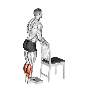 Calf Raise from Deficit with Chair Supported