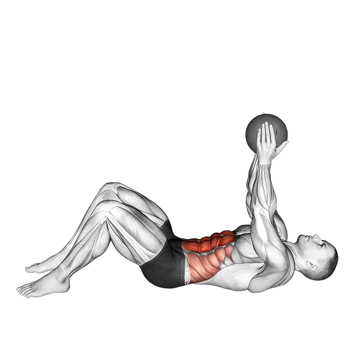 Crunch with Medicine Ball exercise animation (Male)