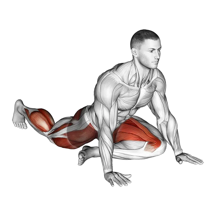 Lying Leg Tuck Hip Stretch exercise animation (Male)
