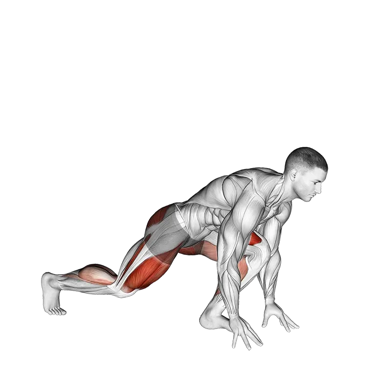 Split Sprinter Low Lunge exercise animation (Male)