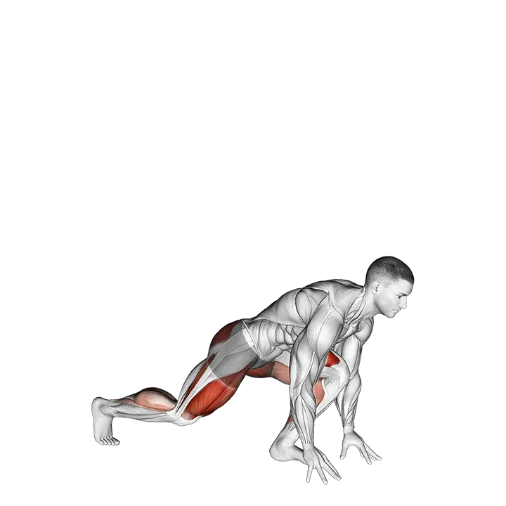 Split Sprinter High Lunge exercise animation (Male)
