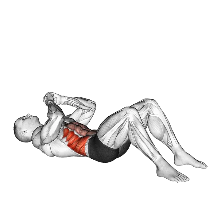Elbow to Knee Sit-up exercise animation (Male)