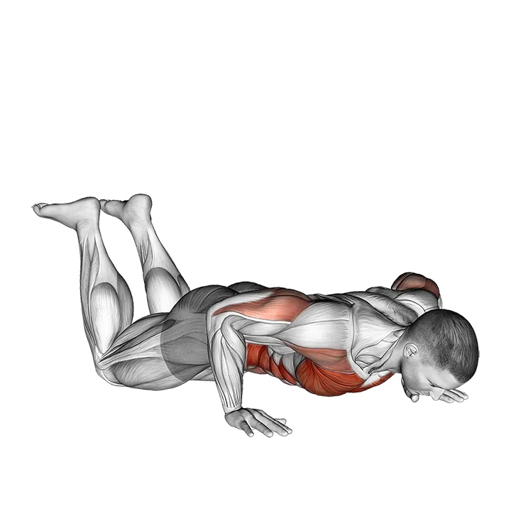 Kneeling Rotational Push-up exercise animation (Male)