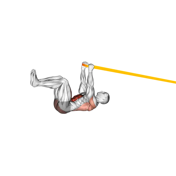 Resistance Band Upper Body Dead Bug exercise animation (Male)