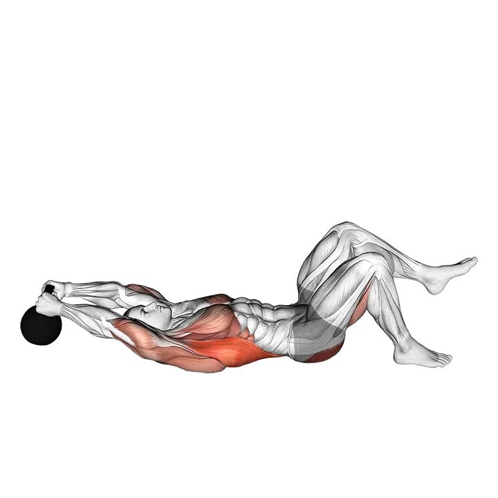 Kettlebell Single Leg Glute Bridge Pullover exercise animation (Hombre)