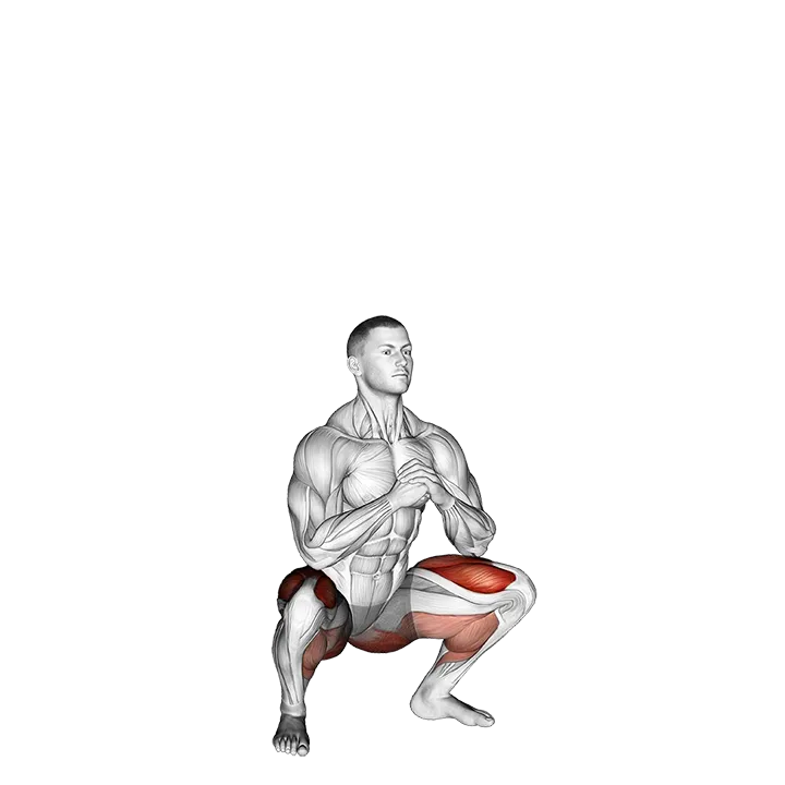 Bodyweight Drop Jump Squat exercise animation (Male)