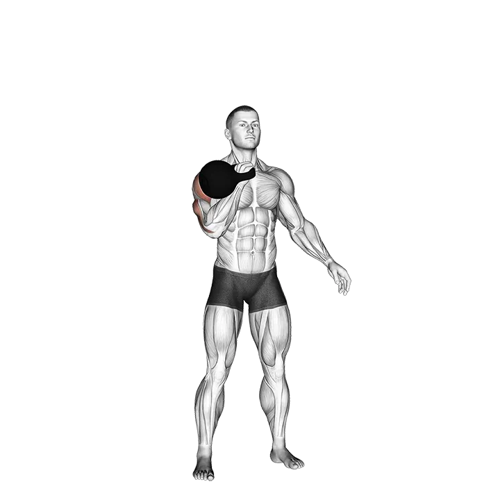 Kettlebell Strict Press exercise animation (Male)