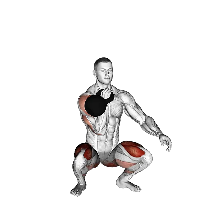 Kettlebell Sots Press exercise animation (Male)