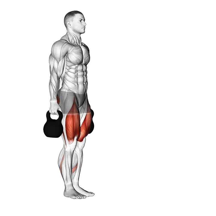 Kettlebell Forward Lunge exercise animation (Male)